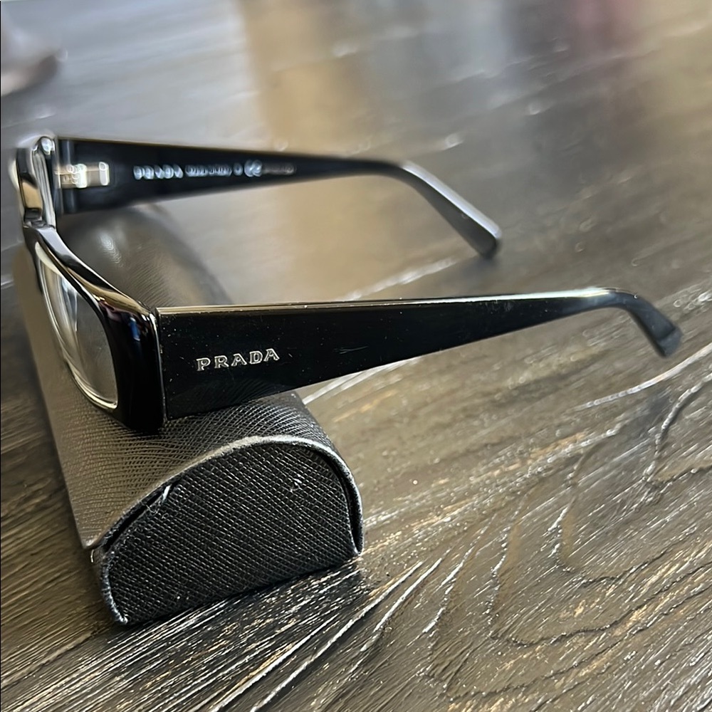 Prada Black Eyeglasses with Case - Picture 2 of 7